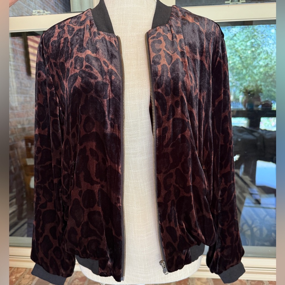 Johnny Was Leopard Print Velvet Jacket